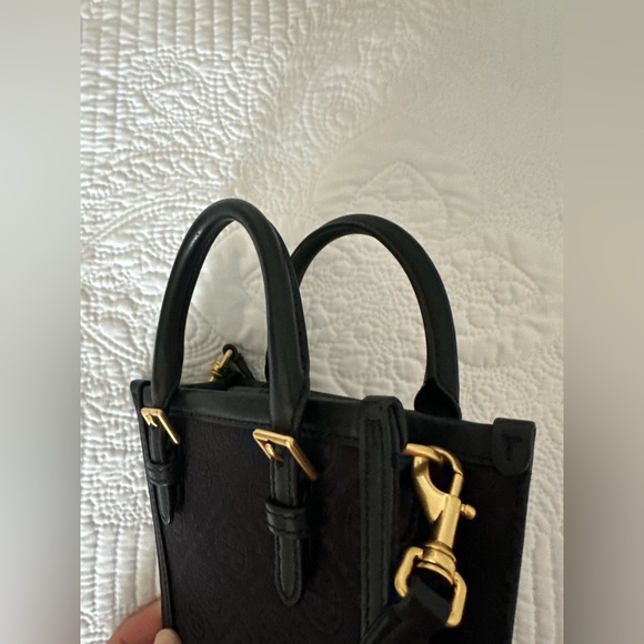 Tory Burch Black Canvas Monogram Mini Bag - Picture 6 of 10